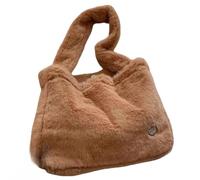 WTongBao Borsa soffice da donna con cerniera, morbida e morbida borsa a tracolla crocialla(Marrone)