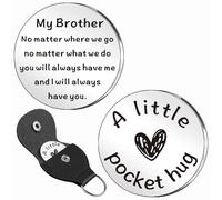 WTOPP Regalo tascabile per fratello, fratello da fratello, regalo di compleanno per fratello, regalo di compleanno per fratello, piccolo abbraccio tascabile di Natale I Love You Brother