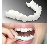 Wttfc Dentiera Finta Naturale,2 Coppie Denti Finti, Cemento Dentale Definitivo,Faccette Dentali Inferiore E Superiore Dentiera Provvisoria, per Uomini E Donne Copertura di Denti Imperfetti