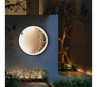 WTTTTW 40cm/15.7in, Lampada da Parete per Esterni a Forma di Luna, Arte Moderna, Lampada da Parete per Esterni a LED, Impermeabile, dimmerabile, per Decorazioni per la casa
