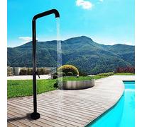 WTTTTW Doccia Esterna Nera da Esterno a Pavimento con soffione Regolabile orientabile, Doccia a Pioggia in Piedi Rubinetto per Colonna Doccia da Giardino per stabilimento balneare a Bordo Piscina