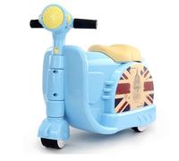 WTTTTW Valigia da viaggio per bambini da 17'', valigia trolley da trasporto per bambini con ruote, valigia da viaggio leggera per bambini con serrature e cinture di sicurezza, per,Blu