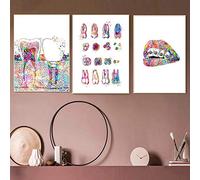 WTYBGDAN Impianto Dentale Tela Pittura murale Poster d'Arte Dentale Dentista Anatomia Stampe Immagini di Arte della Parete Medica Decorazione Clinica ospedaliera | 30x45cmx3Pcs / Senza Cornice