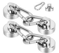 WTZWYFWJ 4 Pezzi Ganci Magnetici 32mm,36kg Magneti Potenti Calamita Neodimio,Gancio Magnetico Ruotabili a 360°,Neodimio Magneti Potenti Con Moschettone,Per Cucina, Ufficio, Garage, Magazzino