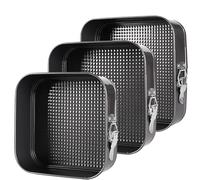 WTZWYFWJ Tortiera Rimovibile,Teglia Da Forno Quadrate Springform,Stampo Torta Con Clip,In L Rivestimento Antiaderente,3 Pezzi Rimovibile Stampi per Dolci(20/22/24 Cm),Per La Cottura Di Torte E Dolci