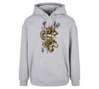 Wu-Wear Dragon Hoody Felpa con Cappuccio, Grigio, XXL Uomo