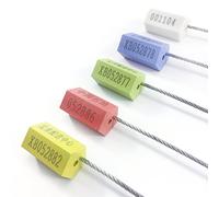 WUBAO(R) Sigilli di sicurezza numerati Tag Tirare Cravatte Sicuro Antimanomissione Guarnizione Piombo per Porta Contenitore (50 X Blu)