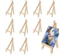 WUBAYI 10 mini cavalletti in legno, piccoli cavalletti per pittura e biglietti, supporto da scrivania per arte, matrimoni, artigianato per bambini