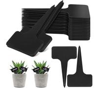 WUBAYI 120 etichette per piante in ardesia, colore nero, per piante da esterno, erbe aromatiche e semi in vaso, 6 x 10 cm, in plastica impermeabile