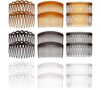 WUBAYI 18 Pezzi Fermagli per Capelli in Plastica per Donne - Accessori Decorativi per Chignon Francese da Sposa, Matrimonio e Uso Quotidiano 3 Tonalità Classiche (Nero/Trasparente/Marrone Espresso)