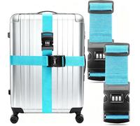 WUBAYI 2 cinghie regolabili per valigie da viaggio con serratura a combinazione di sicurezza, cintura di sicurezza durevole per viaggi d'affari, vacanze e traslochi, si adatta alla maggior parte delle