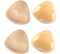 WUBAYI 2 paia di inserti push-up per reggiseno, imbottitura in schiuma beige con cuciture rinforzate, lavabili in lavatrice
