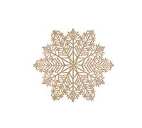 WUBAYI 3 tovagliette natalizie con fiocco di neve in metallo dorato, in vinile, lavabili, adatte per cene, feste, decorazione (oro)