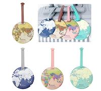 WUBAYI 4 etichette per bagagli, mappa del mondo, etichette per bagagli, con targhetta per indirizzo, impermeabile, nome indirizzo, targhette, borse, valigie, zaini