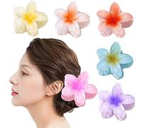 WUBAYI 6 fermagli per capelli a forma di fiore, antiscivolo, resistenti, stile hawaiano, per capelli di medio spessore, per donne e ragazze