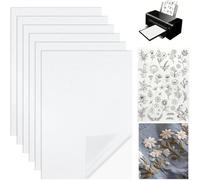 WUBAYI 6 fogli di carta da ricamo solubile in acqua, formato A4 (21 x 29,7 cm), supporta modelli da ricamo su tessuto da ricamo, stabilizzatore per uso a mano e in lavatrice