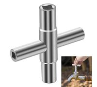 WUBAYI Chiave per contatore del gas in acciaio inox 4 in 1 e chiave multifunzione - chiave triangolare resistente per radiatori, riscaldamento centralizzato e accesso alla scatola del gas (dimensioni