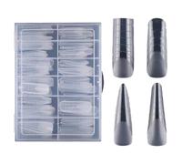 WUBAYI Clear Nails - Set di extension per unghie, 96 pezzi, 4 stili, confezione mista per gel costruttore e tip per unghie, perfette per feste, matrimoni, compleanni, manicure