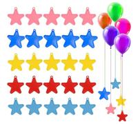 WUBAYI Confezione da 25 pesi per palloncini a forma di stella, 5 colori, per palloncini, riutilizzabili, in plastica, per archi di nozze e decorazioni per feste di compleanno