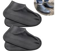 WUBAYI Confezione da 4 copriscarpe impermeabili in silicone, riutilizzabili, antiscivolo, per uomini e donne, protezioni antipioggia per scarpe, per pioggia, neve, strade fangose, spiagge e uso