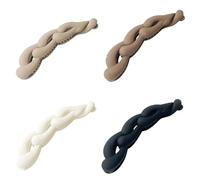 WUBAYI Confezione da 4 fermagli per capelli vintage a banana, accessori per capelli da donna, fermagli a banana (bianco latte, nero, caffè chiaro)