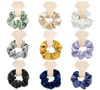 WUBAYI Confezione da 9 elastici in raso, elastici per capelli in seta da donna, set di elastici in raso con 9 colori, fasce per capelli delicate per coda di cavallo e chignon