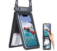 WUBAYI Custodia impermeabile per telefono IPX8, doppia tasca, per telefono 13 12 11 Pro Max, XR X, XS, S22 P40 P20 Mate , per nuoto e snorkeling, colore: nero