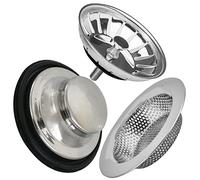 WUBAYI Filtro per lavello da cucina, set di filtri per lavello da cucina in acciaio inox, universale anti-intasamento, filtro di scarico per lavello da cucina in acciaio inossidabile (3 pezzi)
