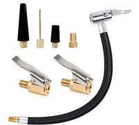 WUBAYI Kit adattatore valvola multiuso - 20 cm Heavy Duty pneumatici gonfiatore accessori con 2 x 8 mm mandrini aria e leve di bloccaggio, adattatori per auto/bicicletta/pompa a sfera