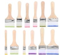 WUBAYI Set di 12 pennelli piatti con manico in legno per pittura ad olio, acrilico e acquerelli