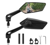 WUBAYI Set di 2 specchietti retrovisori di sicurezza regolabili a 360° per manubrio di bicicletta, vetro HD antiriflesso, resistente alle vibrazioni e durevole, adattamento universale 21-32 mm (MTB