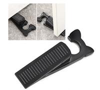 WUBAYI Set di 4 fermaporta con ganci, cuneo in gomma antiscivolo a forma di gatto, per bagno, cucina e ufficio (nero)