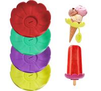 WUBAYI Set di 4 supporti per ghiaccioli, in silicone, antigoccia, senza BPA