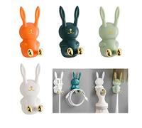 WUBAYI Set di 4 supporti per spazzolino da denti, multiuso, impermeabile, autoadesivo, per bagno, cucina, soggiorno, ufficio, 4 pezzi