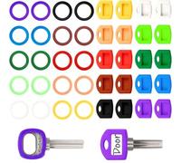WUBAYI Set di 40 pezzi per chiave identificativi, 10 colori vivaci, anelli e coperture da 24-28 mm, design salvaspazio portatile