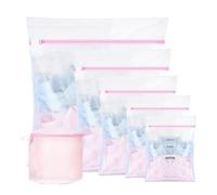 WUBAYI Set di 6 sacchetti per biancheria a rete con cerniera a rete fine, riutilizzabili e durevoli, per camicie delicate, calze, biancheria intima, reggiseni, biancheria intima, vestiti per bambini