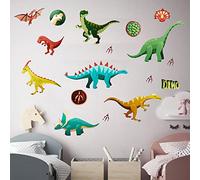 WUBAYI - Set di adesivi da parete con dinosauri luminosi, ideali per camera da letto e soggiorno, adatti per regali di compleanno e Natale per ragazze e ragazzi