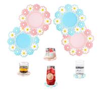 WUBAYI Sottobicchieri in PVC morbido Daisy Coaster - Sottobicchiere antiscivolo con margherite - Tappetino da tavolo, decorazione natalizia per la casa e il matrimonio di Natale,