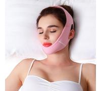 WUBAYI Sottogola rosa anti-russamento, per adulti che dormono con doppio mento, per donne e uomini, regolabile, fascia dimagrante per ridurre il russamento