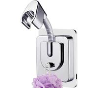 WUBAYI Supporto per soffione doccia regolabile a 360°, senza fori, con adesivo super forte per piastrelle/vetro, staffa universale per doccia a parete (antiruggine, impermeabile, si adatta a tutti i