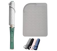 WUBAYI Tappetino termico per piastre per capelli, in silicone, resistente al calore, per arricciacapelli, ferro piatto, protezione dal calore, per strumenti di styling dei capelli caldi (grigio)