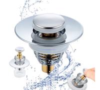WUBAYI Tappo di ricambio universale per lavello, tappo pop up con filtro per fori di scarico da 32-42 mm, filtro a pressione per lavello per cucina e bagno, bagno, lavabo