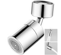 WUBAYI Testa di spruzzo girevole a 360° per rubinetto da cucina - Aeratore per rubinetto a doppia spruzzatura con adattatore M22/M24 e aeratore a risparmio idrico, braccio di estensione