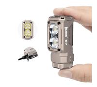 WUBEN E7 1800 lumen Kaki Mini torcia ricaricabile con magnete - Torcia elettrica super luminosa a 6 modalità EDC LED ricaricabile di tipo C IP68 torcia frontale salvataggio campeggio