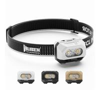 WUBEN H4 Torcia frontale a LED ricaricabile, 800 lumen, IP68, impermeabile, sensore di movimento, torcia da testa 10 modalità con luce rossa, per campeggio, pesca e escursionismo
