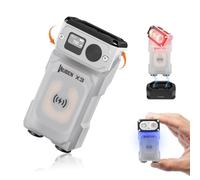 WUBEN X3 Mini Torcia Ricaricabile con Stazione di ricarica e Magnete, Torcia Tascabile EDC da 180 Gradi Ip65 Torcia Portachiavi Impermeabile 10 Modalità Type-C Cordino di Ricarica per Campeggio