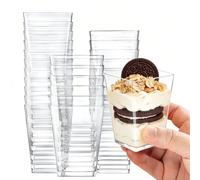 Wubushan Bicchierini Trasparenti di Finger Food 160 ml/5 oz, 25 Pezzi Bicchierini Monoporzione per Dolci Riutilizzabili, Tazze da Dessert per Budini, Mousse, Tiramisu, Coppette Gelato