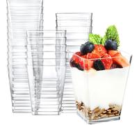Wubushan Bicchierini Trasparenti di Finger Food 160 ml/5 oz, 50 Pezzi Bicchierini Monoporzione per Dolci Riutilizzabili, Tazze da Dessert per Budini, Mousse, Tiramisu, Coppette Gelato