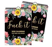 WuCaZRRsy Calendario da Parete 2026 Fu-CK It for Donne Stanche, Planner da Appendere con Rilegatura A Spirale da 12 Mesi con Parolacce Divertenti, Regalo Divertente for Le Donne(2pcs)