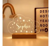 Wucidici Luce notturna personalizzata con luna e stelle con nome, lampada con nome personalizzato come regalo di compleanno per ragazzo, luce notturna per decorare la camera da letto per bambini